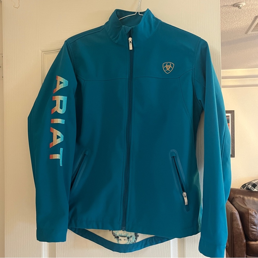 Ariat Teal Softshell Jacket With Logo - image 1